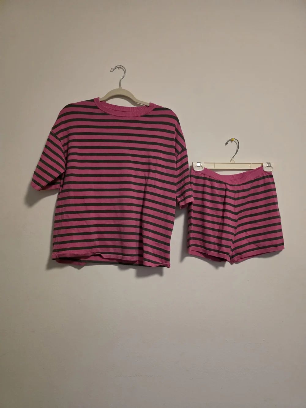 Striped Pink and Olive Women's Pajama Set